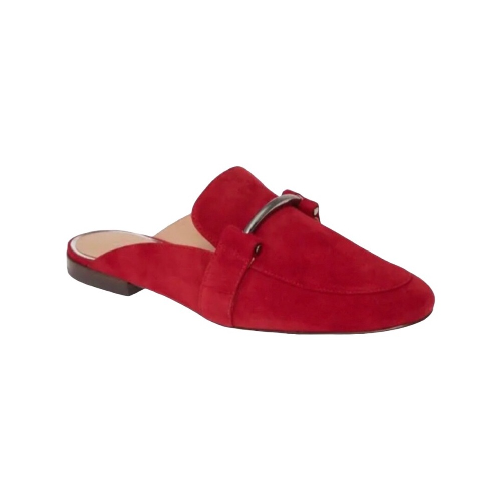 LINEA Paolo  Annette Metal Bit Mules Slip-On Flat Heels Rubber Sole Shoed 9.5